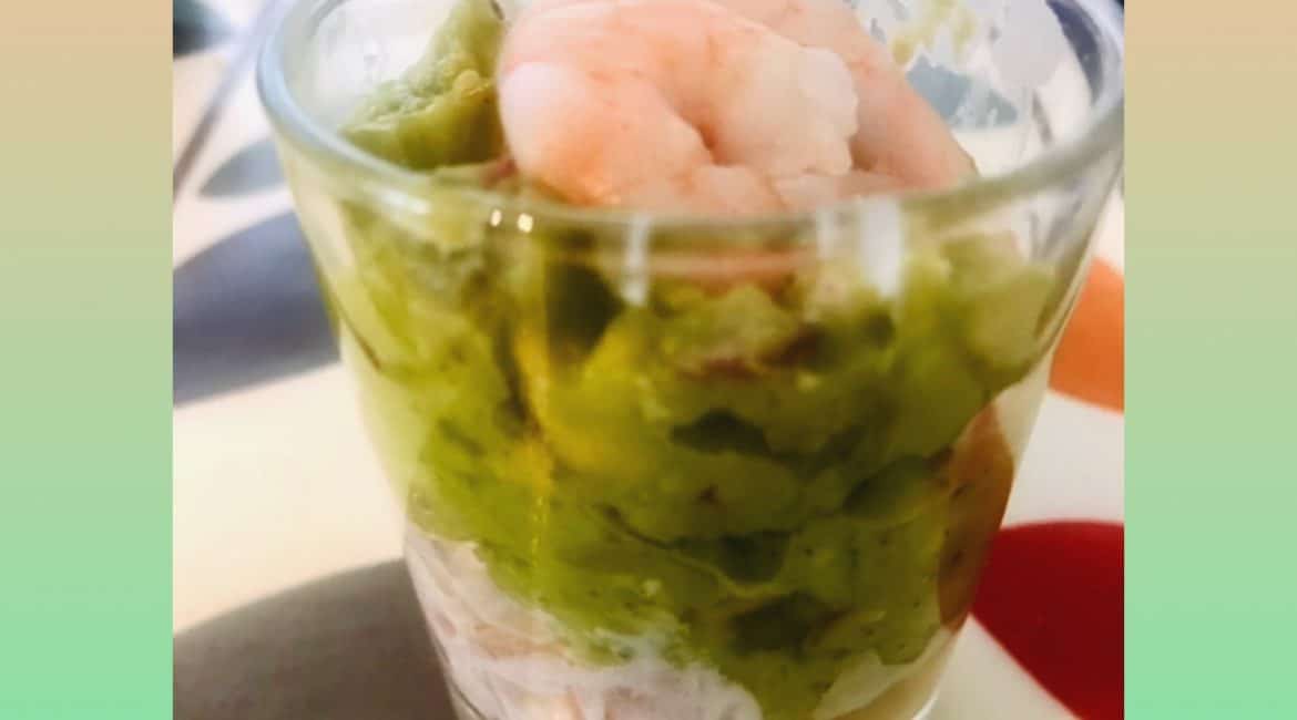 Valentines Salmon Starter Recipe with Avocado Salsa and Prawns from Slim R Us