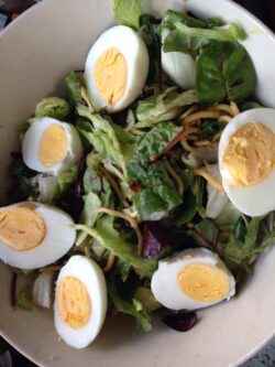 Healthy tasty lunch ideas with egg and salad